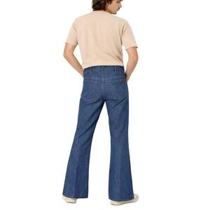 THUMBS‎ UP 70s VINTAGE Trim Cut Flare Denim Jeans Scovill Zip Hippie indigo